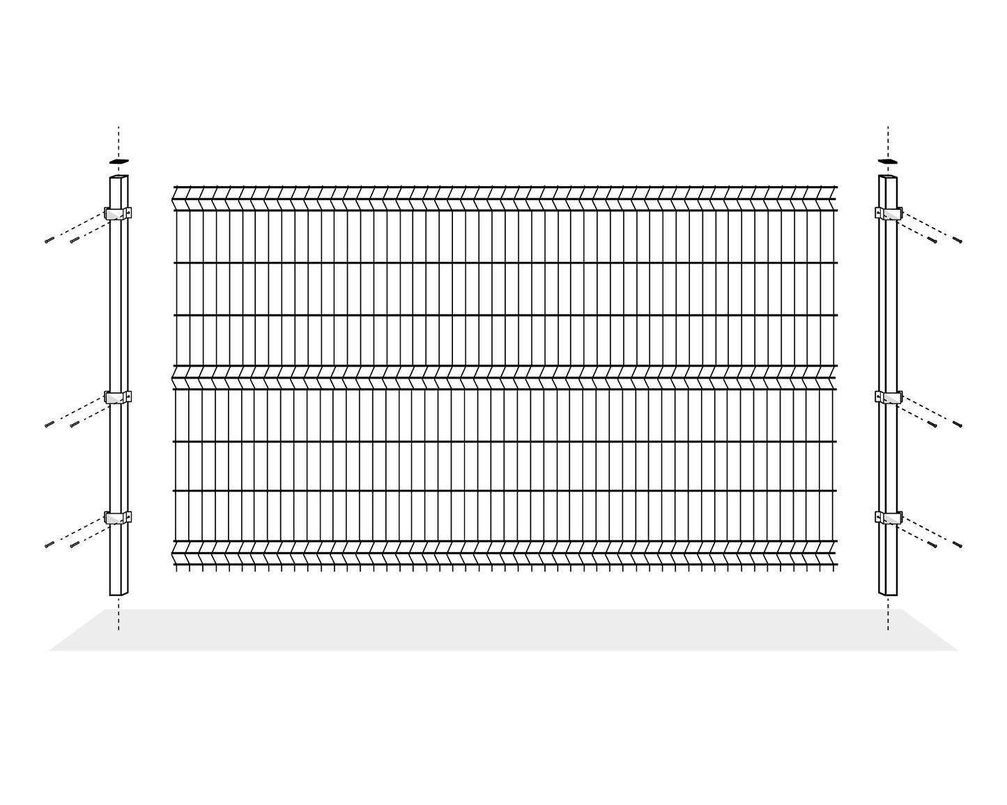 Komplett 50m Stängselpaket Panel 3D | 153×200cm