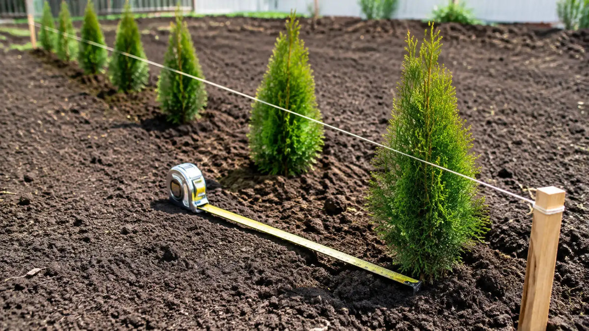 Avstånd mellan thuja-plantor: så många behöver du per meter